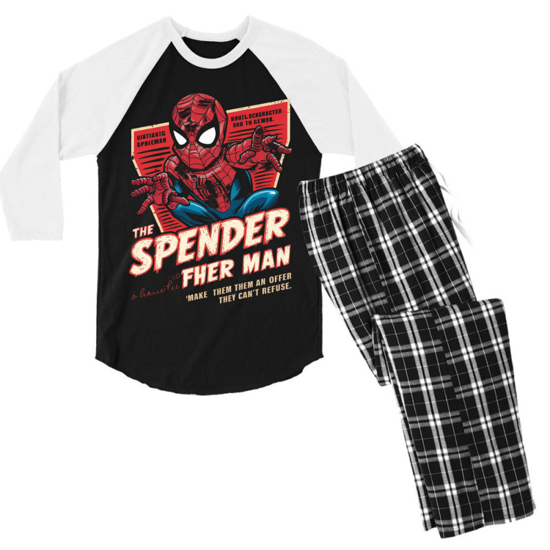 The Spender Man Men's 3/4 Sleeve Pajama Set | Artistshot