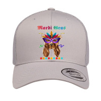 Cocker Spaniel Mardi Gras Mask Hat Bead With Feathers Funny Retro Trucker Cap | Artistshot