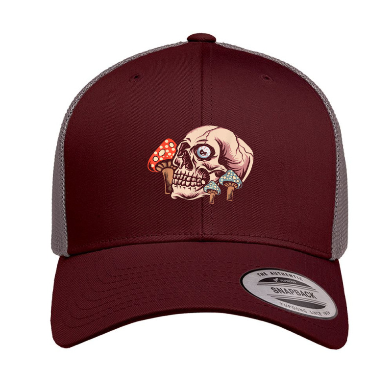 Skull Mushrooms Mycologist Vintage Halloween Costume 3 Retro Trucker Cap by ChelseaJansen | Artistshot