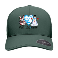 Peace Love Winter Holidays Season Christmas Snowman T Shirt Seamless Cap | Artistshot