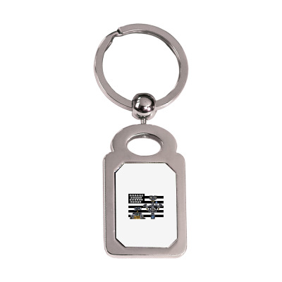 Robokonia Silver Rectangle Keychain Designed By Bariteau Hannah