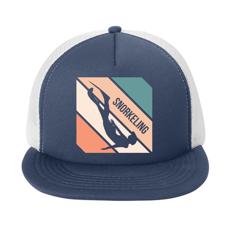 Snorkeling Silhouette Sport Activity Vector Graphic Foam Snapback hat by s4rt4 | Artistshot