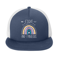 Eight And Fabulous 8th Birthday Gifts Girls 8 Year Rainbow T Shirt Foam Snapback Hat | Artistshot