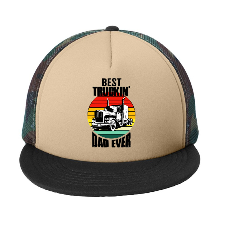 Best Truckin' Dad Ever Retro Trucker Dad Funny Foam Snapback hat by chagoi | Artistshot