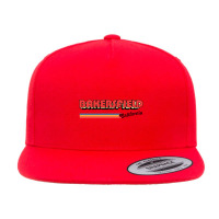 Bakersfield, Ca Retro Typography Design 5 Panel Snapback Cap | Artistshot