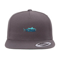 Line Art Blue Tuna Illustration 5 Panel Snapback Cap | Artistshot