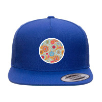 Watercolor Kaleidoscope Floral Desaturated 42774082 5 Panel Snapback Cap | Artistshot