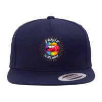 Lgbt Pride Lgbtq I Licked It So It's Mine Sexy Rainbow Lips T Shirt 5 Panel Snapback Cap | Artistshot