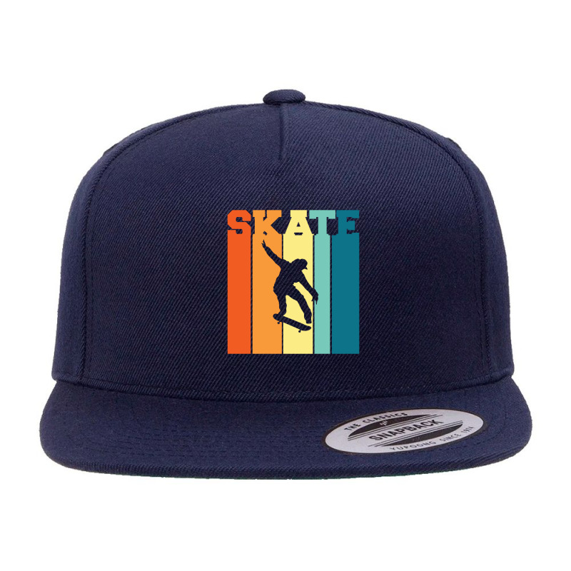 Retro Skate Skateboarder Skateboarding 23418453 5 Panel Snapback Cap | Artistshot