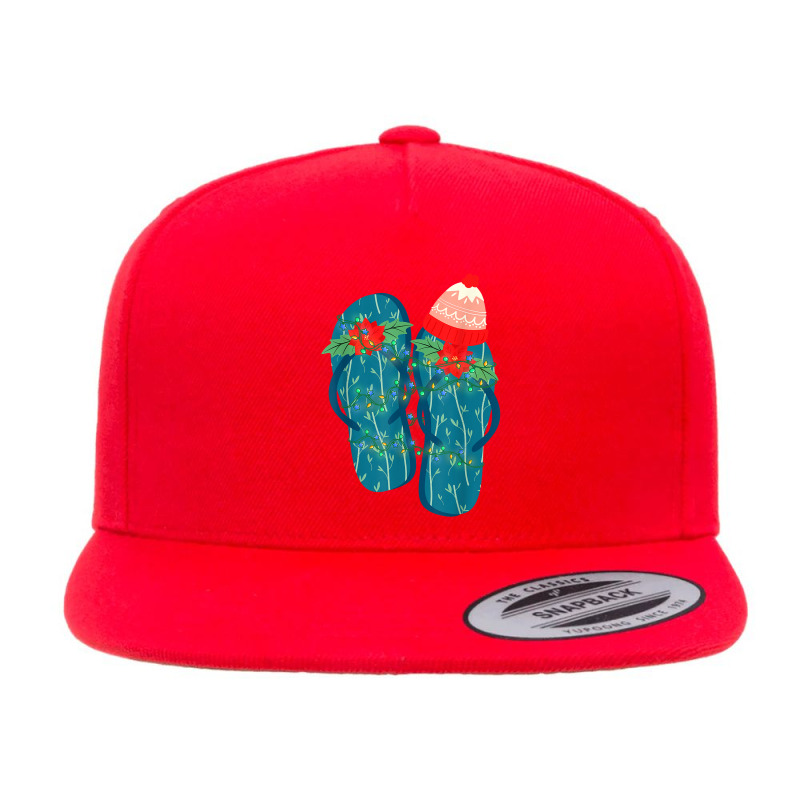 Flip Flops Hawaiian Xmas Summer Vacation Christmas In July T Shirt 5 Panel Snapback Cap | Artistshot