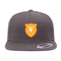 Simple Illustration Of A Yellow Bear's Head 5 Panel Snapback Cap | Artistshot