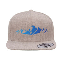 Blue Gradient Everest Mountain Illustration 5 Panel Snapback Cap | Artistshot