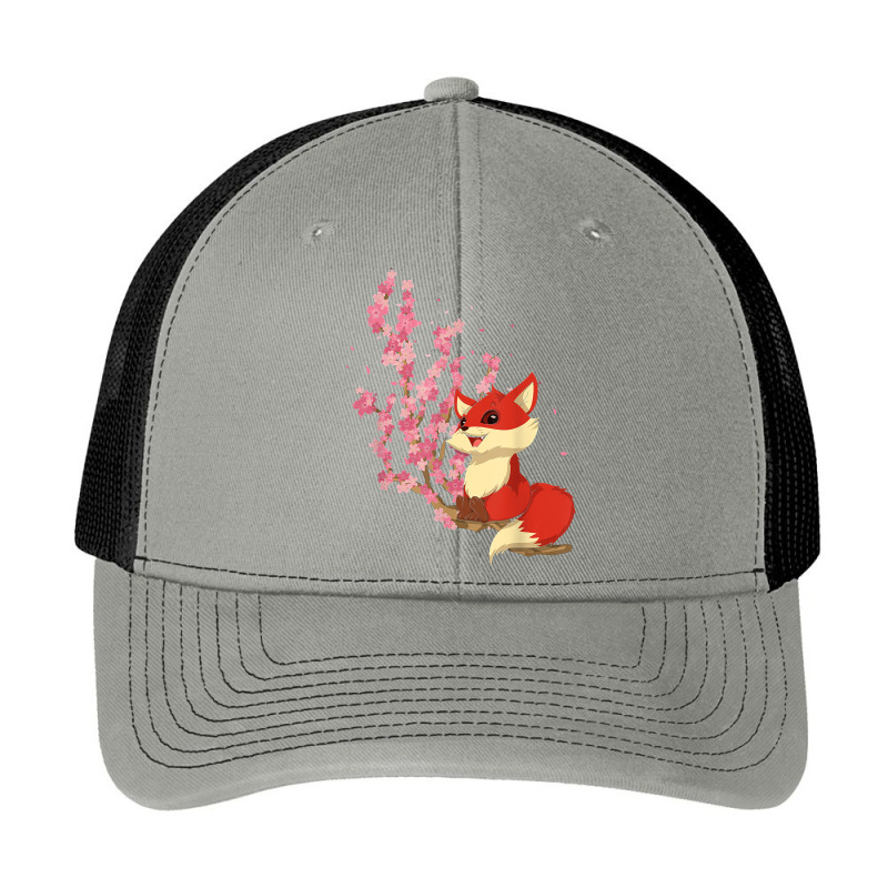 Forest Animal Lover Sakura Cherry Blossom Wildlife Fox T Shirt Pa Trucker Cap by ebertfran1985 | Artistshot