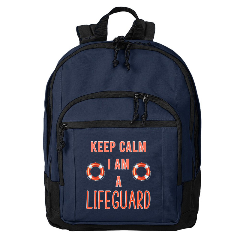 Mens Keep Calm I Am A Life Guard Seashore Marine Police Duty Premium Basic Backpack | Artistshot