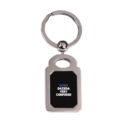 Biden Dazed And Very Confused Silver Rectangle Keychain Designed By Bariteau Hannah
