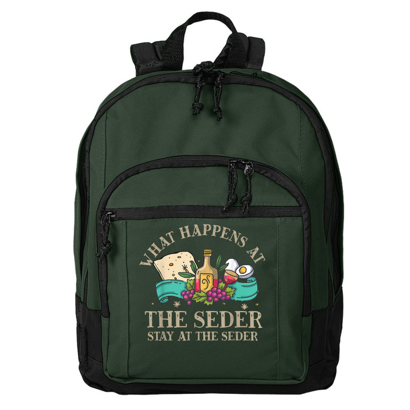 Passover What Happen At Seder Funny Seder Jewish Holiday T Shirt Basic Backpack | Artistshot