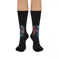 Urban Cat Crew Socks | Artistshot