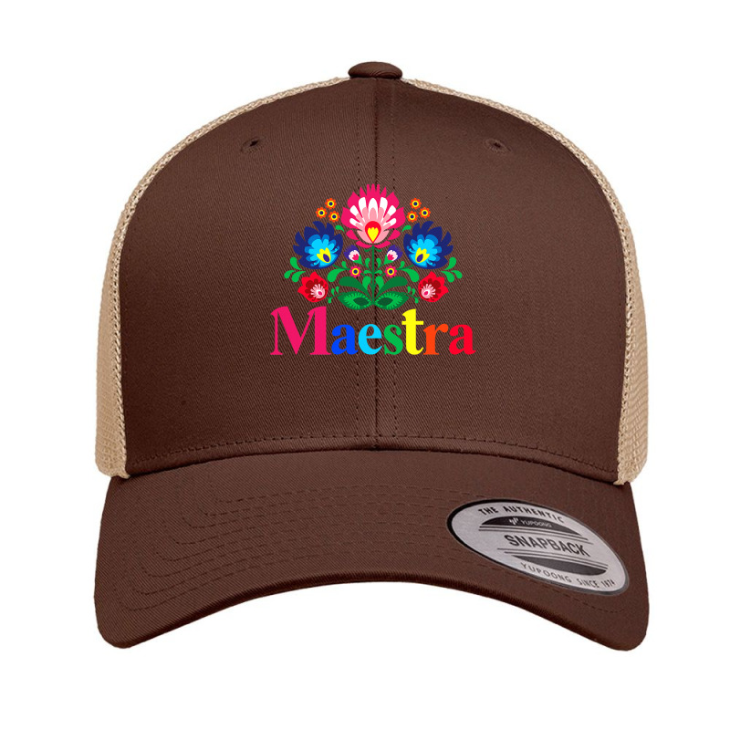 Maestra Proud Spanish Teacher Bilingual Teacher Latina , Best Gift, Co Retro Trucker Cap by trokeryth | Artistshot