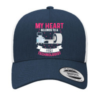 Womens My Heart Belongs To A Computer Technologist Radiologic Wife Tan Yupoong Trucker Cap | Artistshot