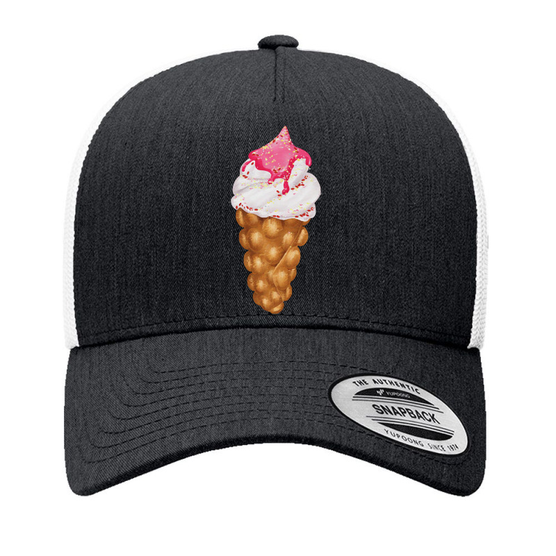 Bubble Waffle Ice Cream T  Shirt Egg Bubble Waffle Vanilla Ice Cream W Yupoong Trucker Cap by thymeartiste | Artistshot