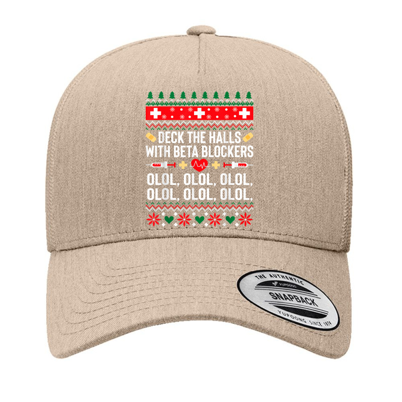 Deck The Halls With Beta Blockers Nurse Christmas Ugly Xmas T Shirt Yupoong Trucker Cap by Saiful_Siddique | Artistshot