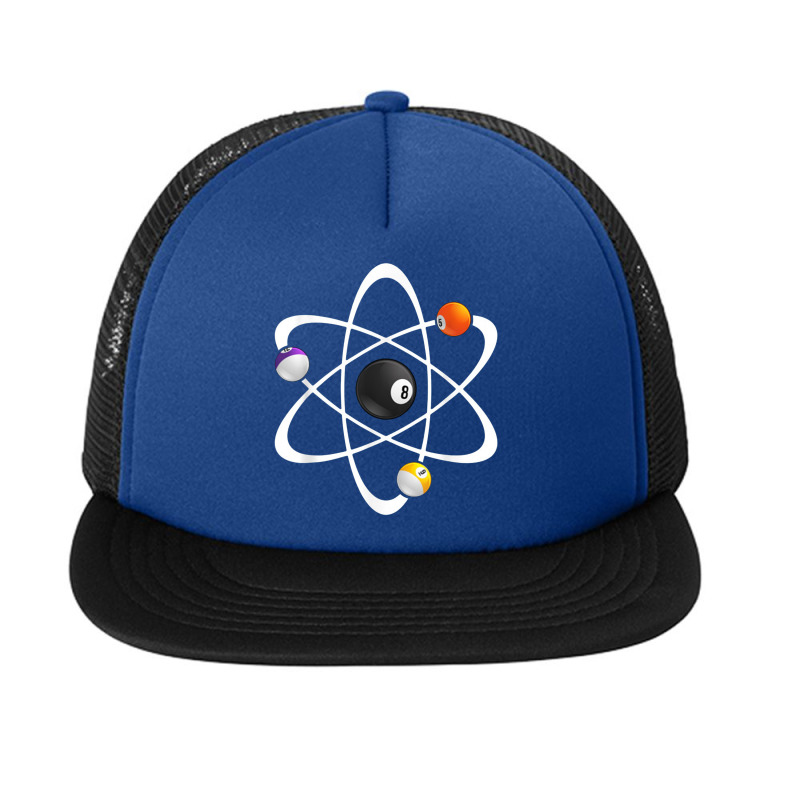 Funny Billiard Designs For Men Women Science Lover Atom Ball Foam Snapback Hat | Artistshot