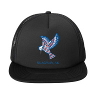 Skagway Alaska Kingfisher Native American Indian Bird Art T Shirt Foam Snapback Hat | Artistshot