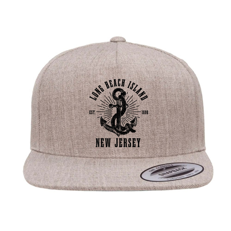 Long Beach Island Est. 1690 New Jersey Vintage Nautical T Shirt 5 panel snapback cap by marshall0976 | Artistshot