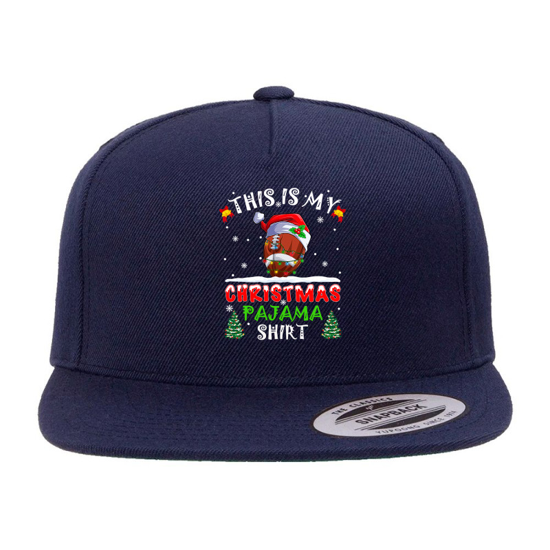 Football This Is My Christmas Pajama Football Xmas Lights Costume 408 5 panel snapback cap by circularflap | Artistshot