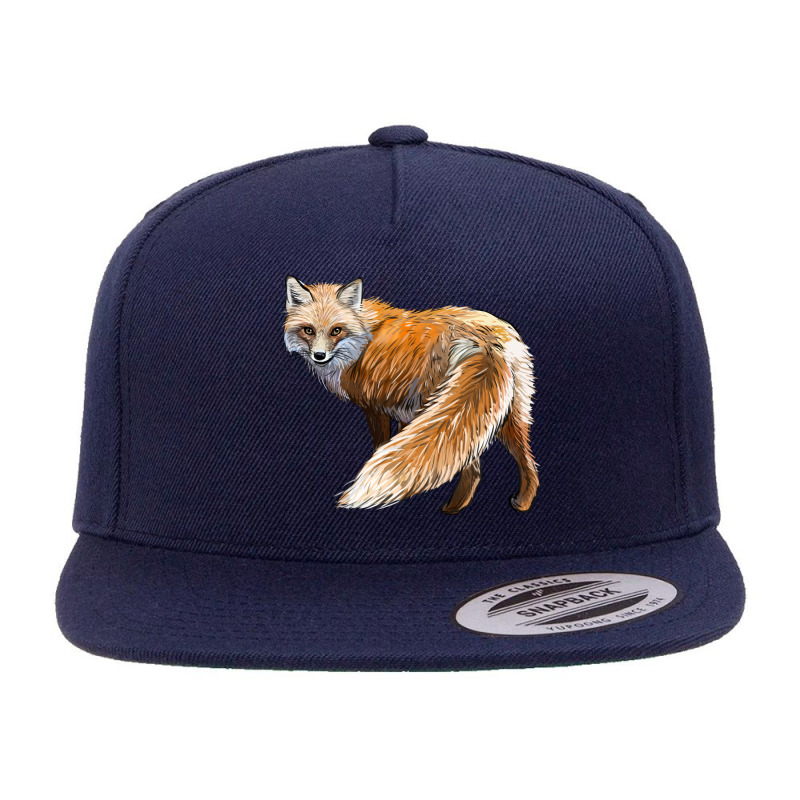 Red Fox 5 panel snapback cap by LillyAllenDesigns | Artistshot