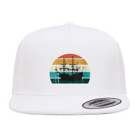 Cool Sunset Sailing Boat 5 Panel Snapback Cap | Artistshot