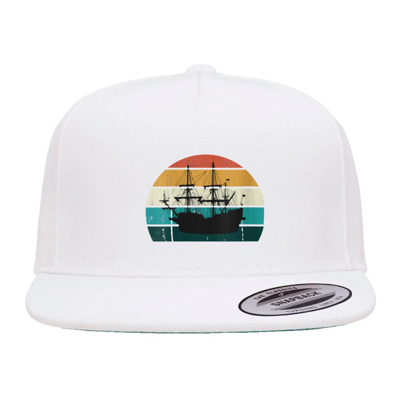 Cool Sunset Sailing Boat 5 Panel Snapback Cap | Artistshot