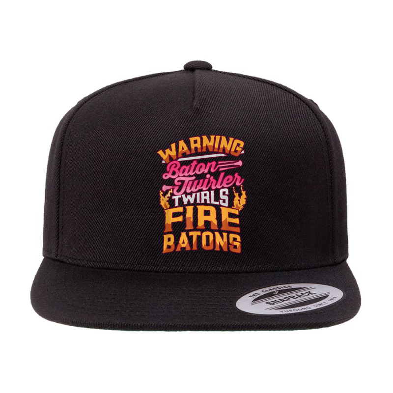 Fire Baton Twirling For Majorette Dance Girl 5 panel snapback cap by kabelistrik | Artistshot