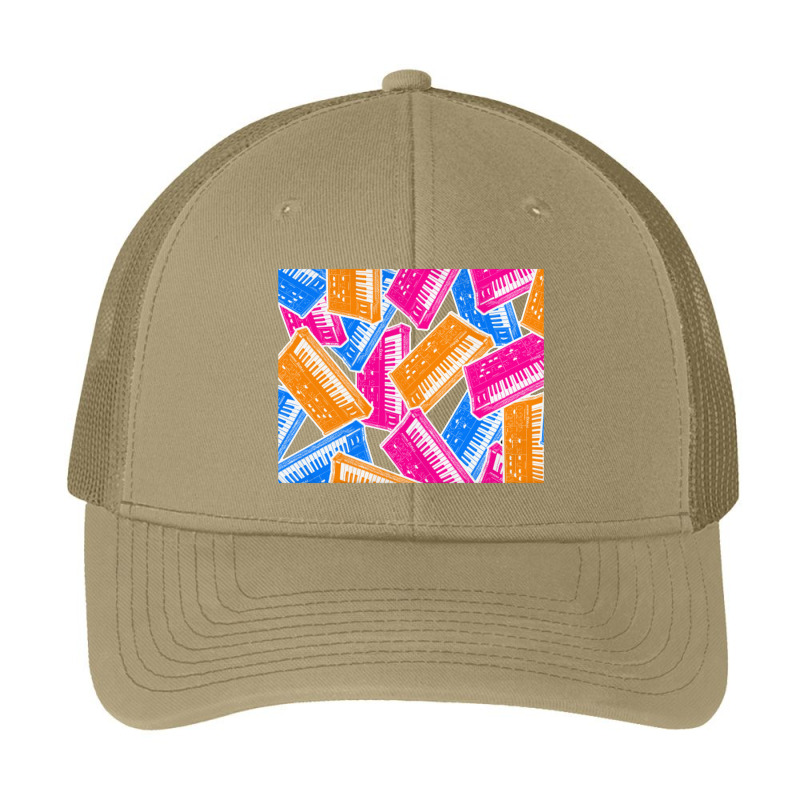 Analog Synthesizer Repeat Pattern Collage Artwork Design Pa Trucker Cap | Artistshot