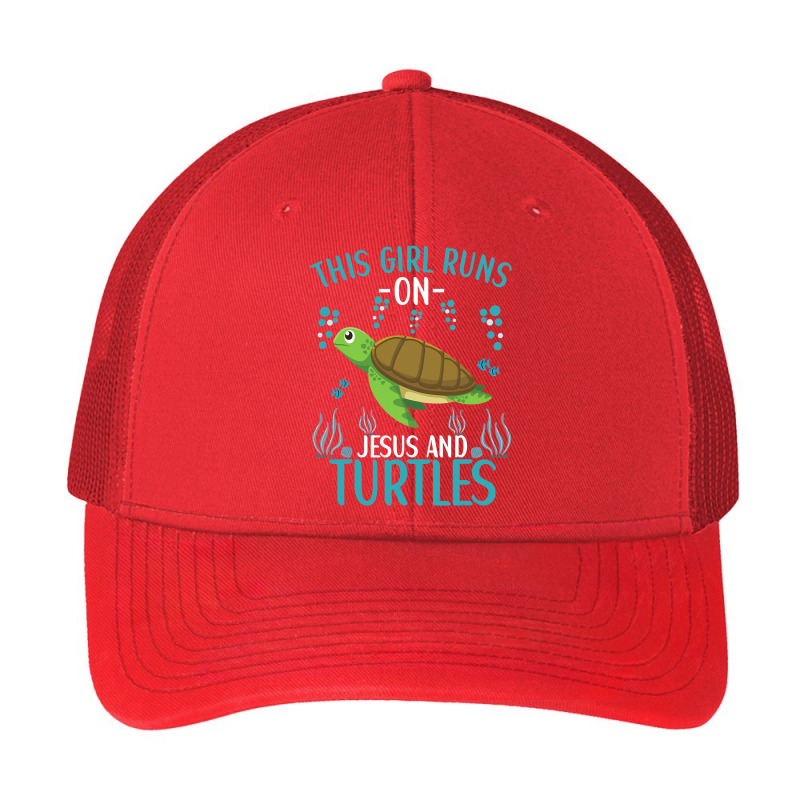 This Girl Runs On Jesus And Turtles Cute Sea Turtle Quote Pa Trucker Cap by thutrang92 | Artistshot