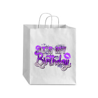 Purple Its My Birthday Debie Paper Bag - 10 X 5 X 13 | Artistshot