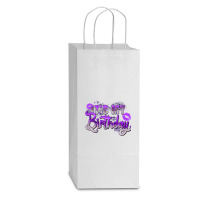 Purple Its My Birthday Double Wine Paper Bag - 6 1/2 X 3 1/2 X 12 3/8 | Artistshot