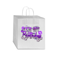 Purple Its My Birthday Star Paper Bag - 13 X 7 X 13 | Artistshot