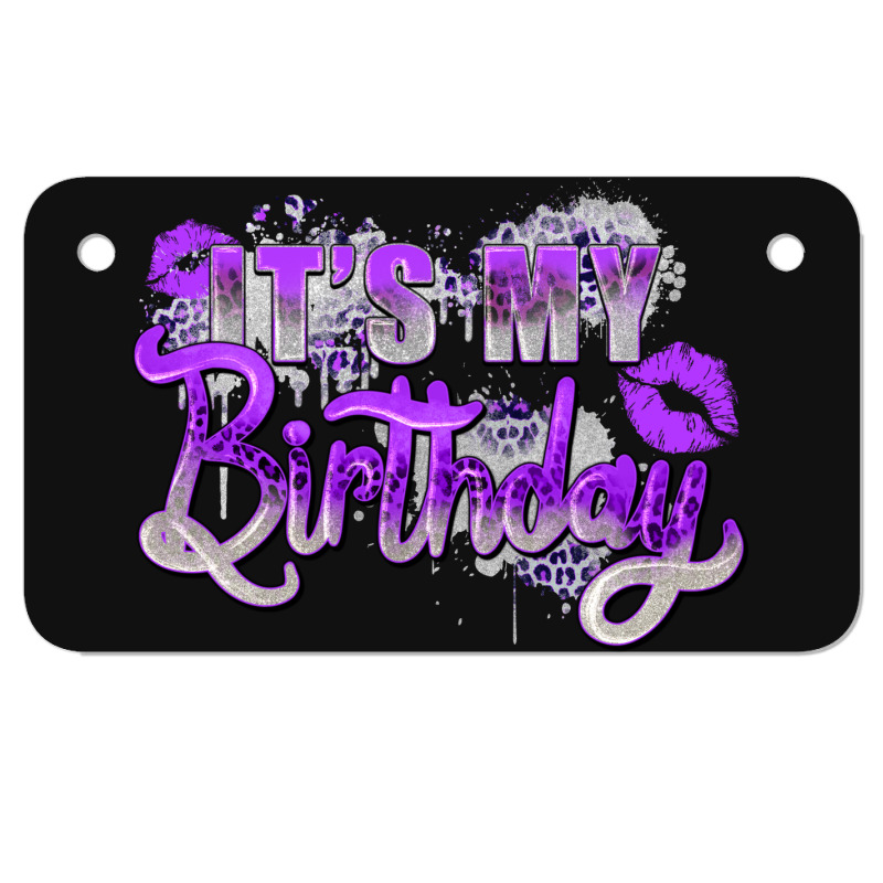 Purple Its My Birthday Motorcycle License Plate | Artistshot