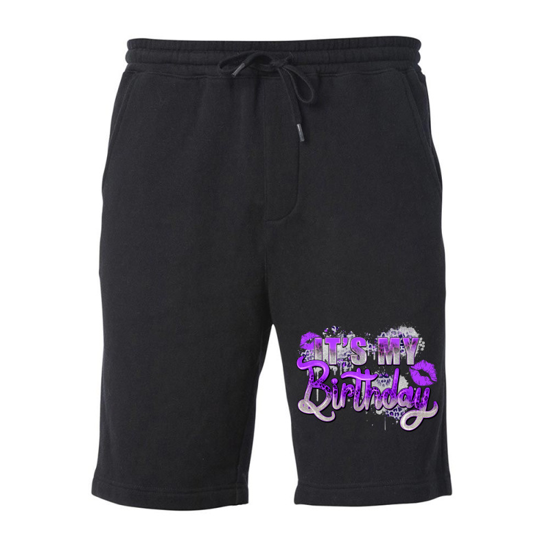 Purple Its My Birthday Fleece Short | Artistshot