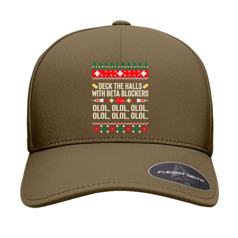 Deck The Halls With Beta Blockers Nurse Ugly Christmas Sweatshirt Seamless Cap by DianneHenderson91 | Artistshot