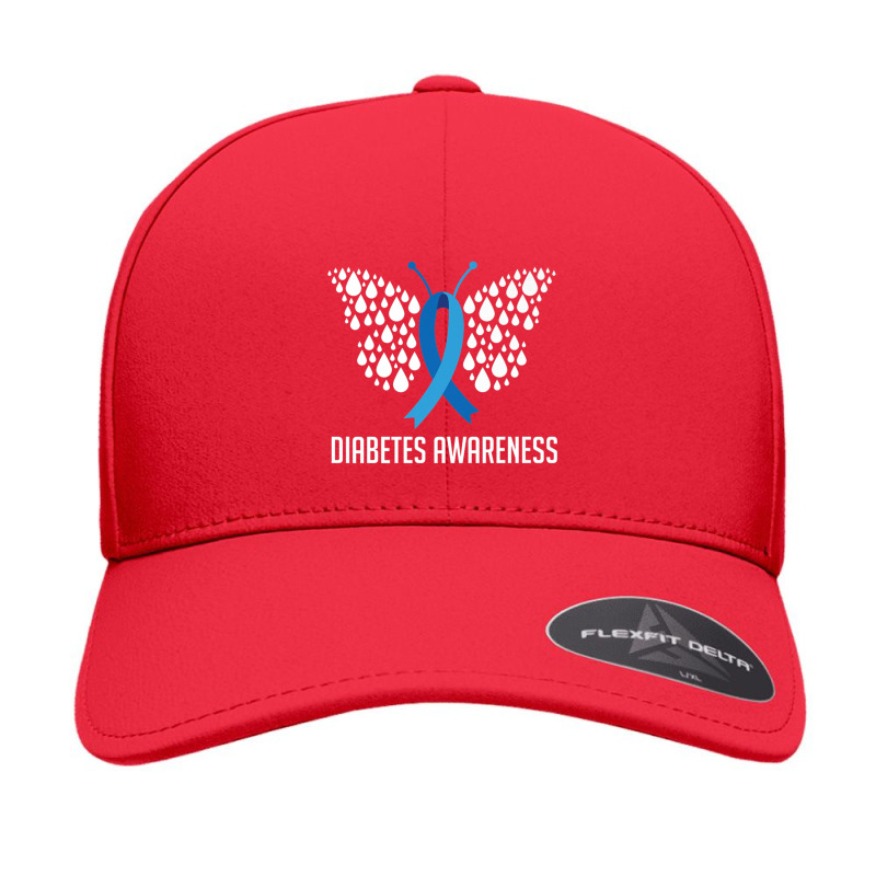 Blue Ribbon Fight Diabetes Awareness Month Seamless Cap by NathanielDesign | Artistshot