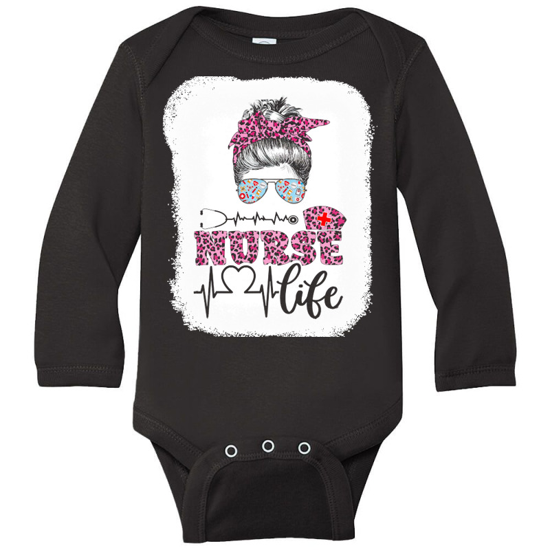 Nurse T  Shirt Nurse Life Leopard Registered Nurse, Cna, Nursing Schoo Long Sleeve Baby Bodysuit | Artistshot