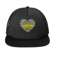 Childhood Cancer Awareness Heart Support Strong Warrior T Shirt Foam Snapback Hat | Artistshot