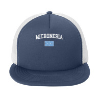 Retro Micronesia Flag Vintage Micronesian Flag Micronesian T Shirt Foam Snapback Hat | Artistshot