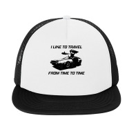 I Like To Travel From Time To Time. Funny Retro Car Vacation T Shirt Foam Snapback Hat | Artistshot