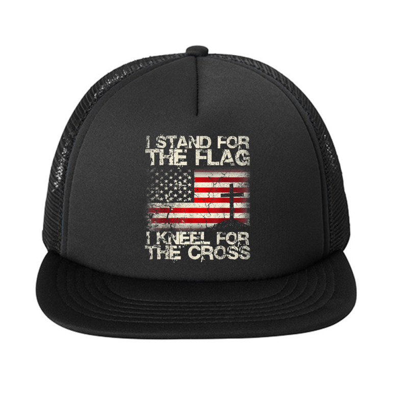 Patriot I Stand For The Flag I Kneel For The Cross Military T Shirt Foam Snapback hat by jacolepachew | Artistshot