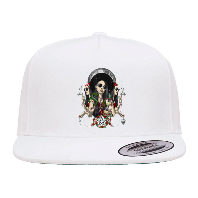 Hecate Triple Moon Goddess Pagan Witch Gothic Wiccan Occult 5 panel snapback cap by deluxebed | Artistshot