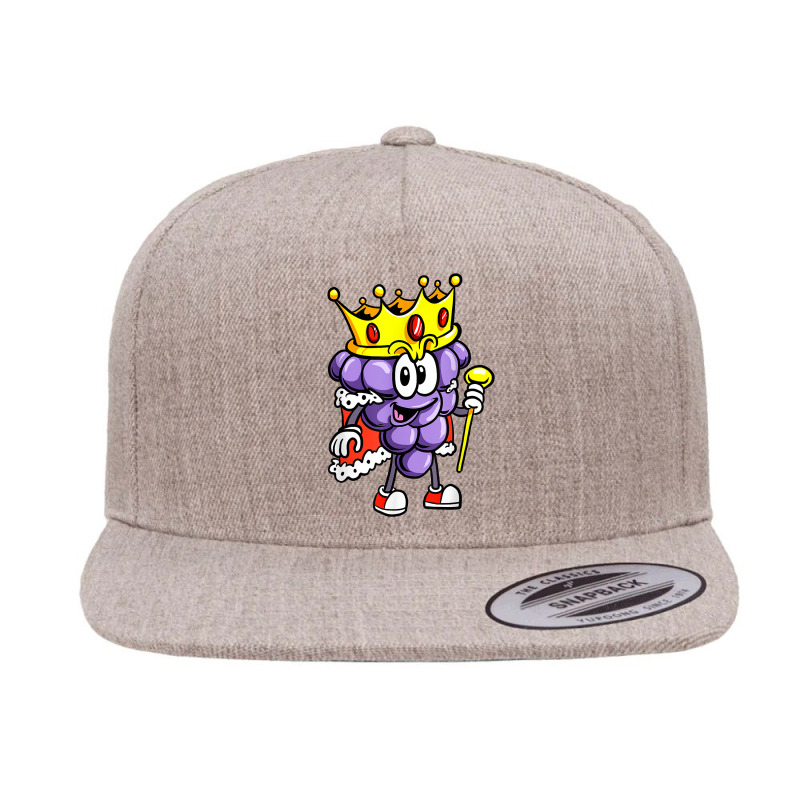 Winemaker Wine Lover Wine Drinker Grape With Crown T Shirt 5 Panel Snapback Cap | Artistshot