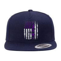 Pancreatic Cancer Awareness, Purple Fight American Flag T Shirt 5 Panel Snapback Cap | Artistshot